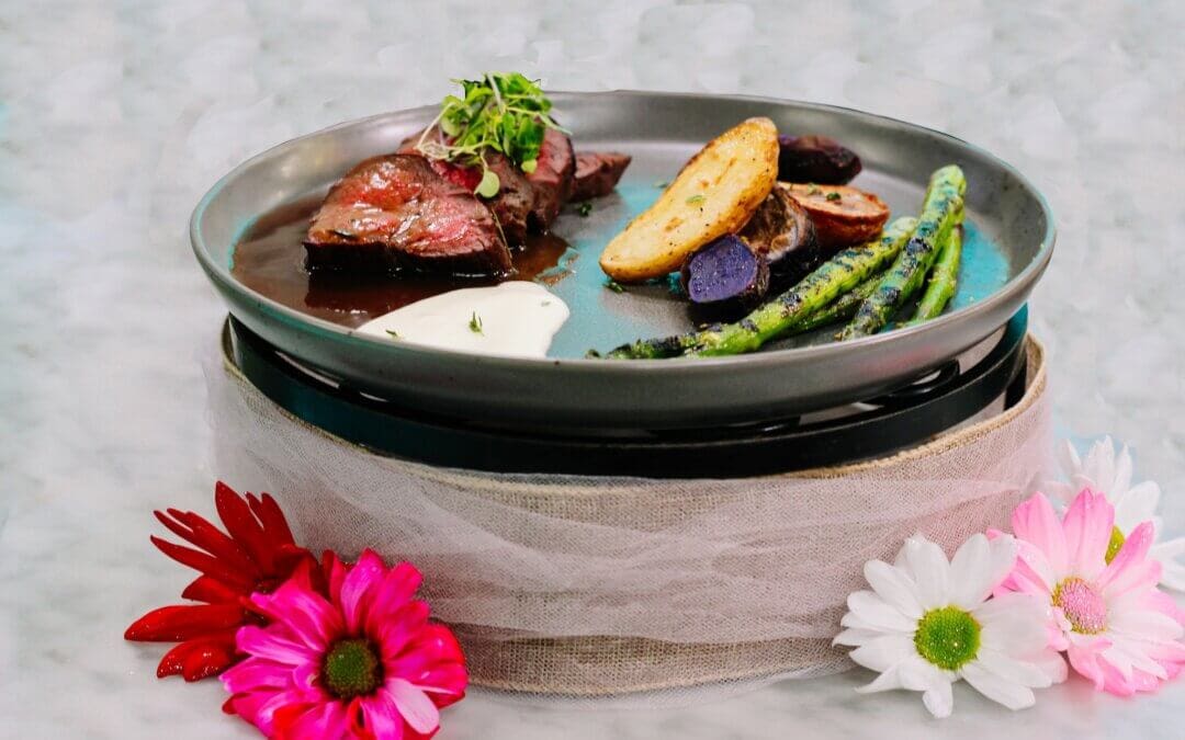 The Perfect Combination: Beef Tenderloin with Truffle Cream Sauce | Roasted Nutmeg Fingerling Potatoes | Pan-Grilled Asparagus