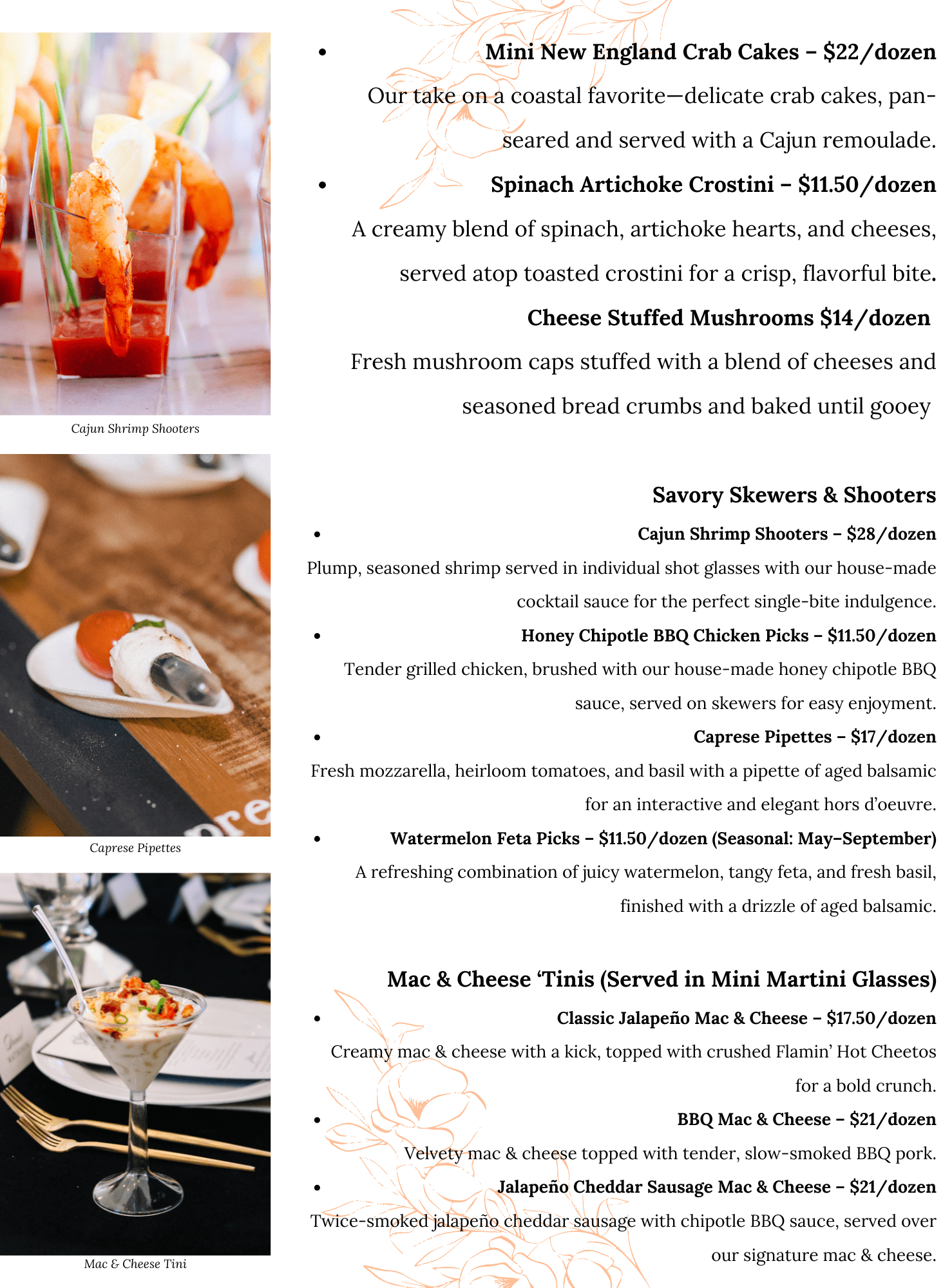 Hors d'Oeuvres Menu 2