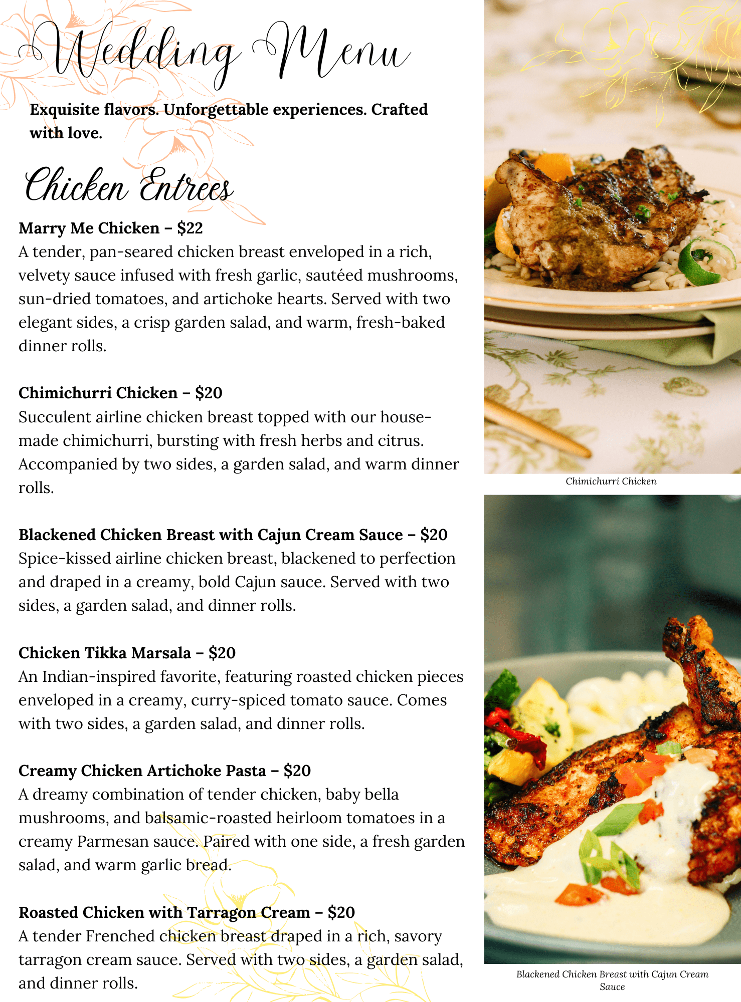 Wedding Menu