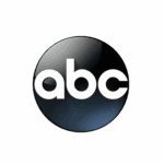 A glossy black circle features the lowercase white letters abc in a bold, modern font, representing the logo of the American Broadcasting Company.
