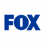 The image shows the FOX logo with the word FOX in bold, blue capital letters on a light gray background.