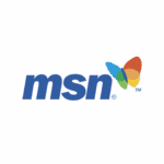 The image shows the MSN logo with bold blue lowercase letters msn and a colorful butterfly icon to the right, featuring blue, green, orange, and red wings, on a white background.