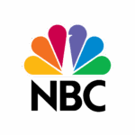 The NBC logo featuring a stylized, colorful peacock with six feathers in red, orange, yellow, green, blue, and purple above bold, black NBC text on a white background.
